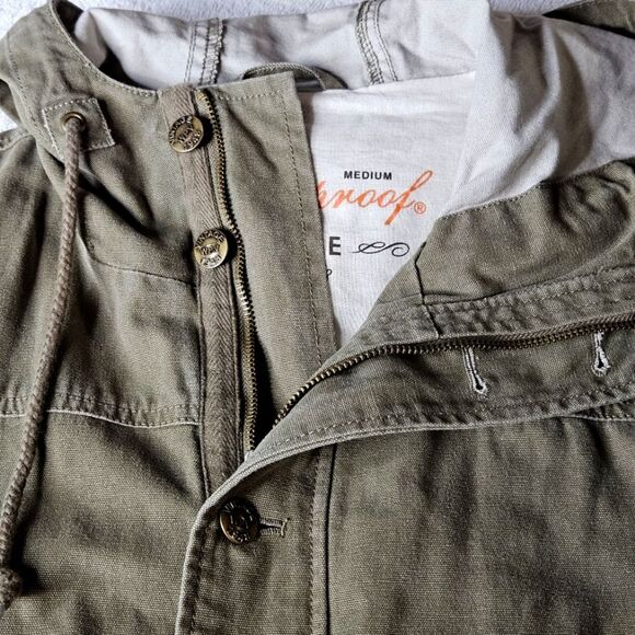 Weatherproof Vintage Military Khaki Green Mid Length Zip & Button Hooded Coat - Picture 8 of 16